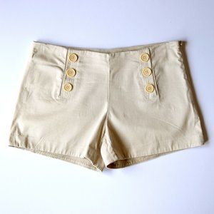 Tory Burch Khaki Button Front Shorts Size 4